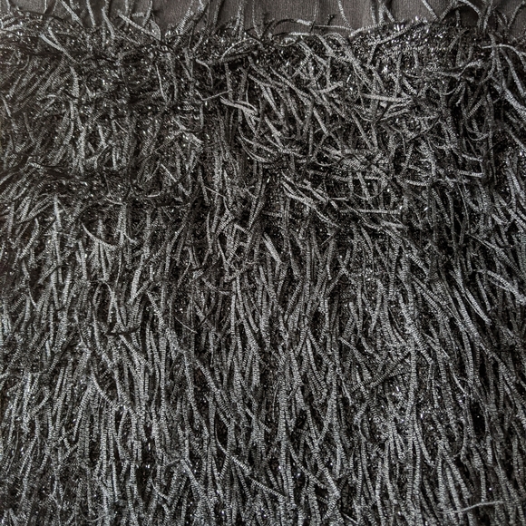 NWT Mango Black Fringe Mini Skirt Size M - Picture 2 of 6